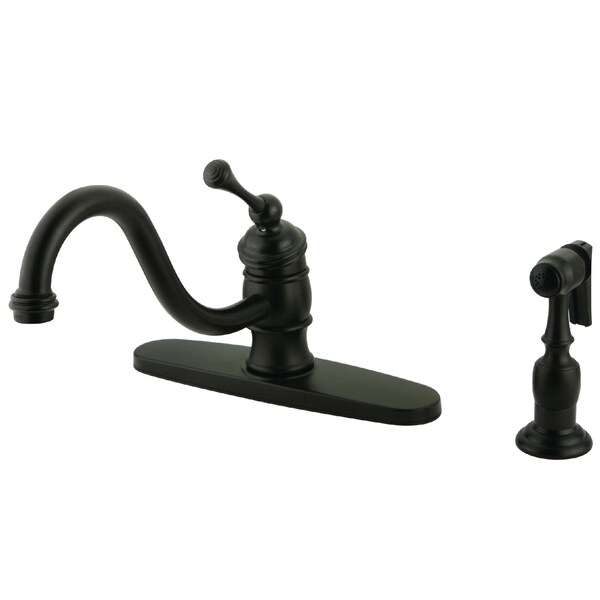 8" Kitchen Faucet W/ Brass Sprayer, Oil Rubbed Bronze